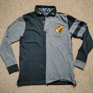 Vintage TOMMY HILFIGER Rugby Shirt Men M Long Sleeve Collared Embroidered Crest